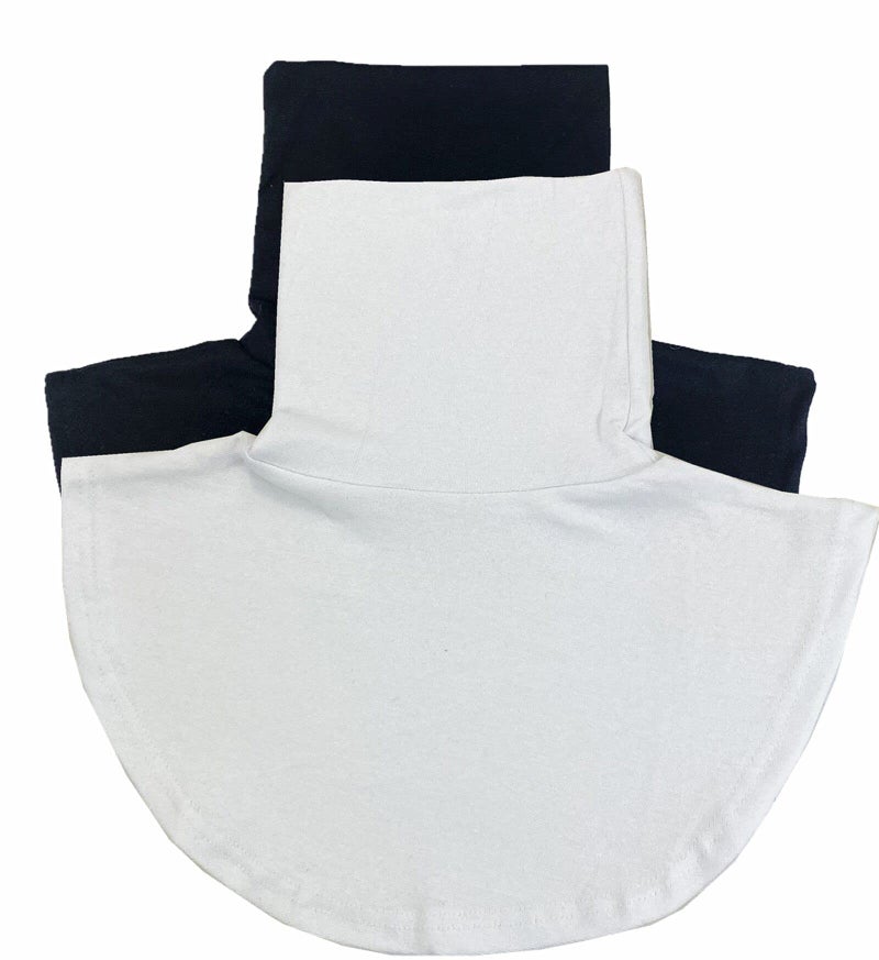 UPREDO Women's Turtleneck Dickies Fake Collar Mock Turtleneck Half Blouse Collar,White And Black,2 pieces - Image 1